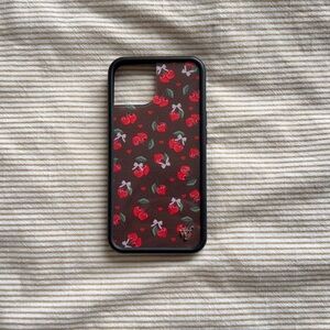Wildflower Cute Cherry Design Phone Case - Black and Red